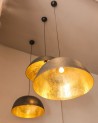 Lustre wok en cuivre martelé teinté noir | Marrakech deco