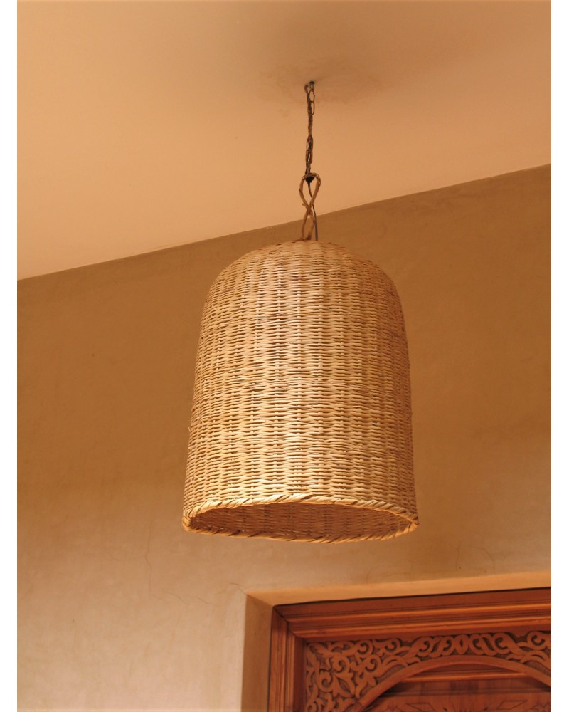 Suspension en rotin  «cloche» fabrication artisanale | Marrakech deco