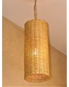 Suspension en rotin  cylindre fabrication artisanale | Marrakech deco