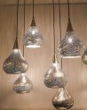 Lustre en cuivre blanc ajouré. Fabrication artisanale | Marrakech deco