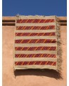 Tapis en feuille de palmier brodé laine colorée  Marrakech deco