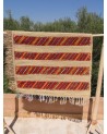 Tapis en feuille de palmier brodé laine colorée  Marrakech deco