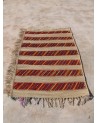 Tapis en feuille de palmier brodé laine colorée  Marrakech deco