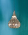 Lustre en cuivre blanc ajouré. Fabrication artisanale | Marrakech deco