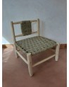 Fauteuil bas en doum et bois. Artisanat | Marrakech deco