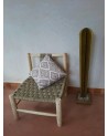 Fauteuil bas en doum et bois. Artisanat | Marrakech deco