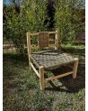 Fauteuil bas en doum et bois. Artisanat | Marrakech deco