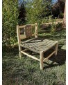Fauteuil bas en doum et bois. Artisanat | Marrakech deco