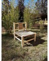 Fauteuil bas en doum et bois. Artisanat | Marrakech deco