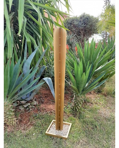 Sculpture cactus en métal cierge. Artisanat Maroc | Marrakech deco