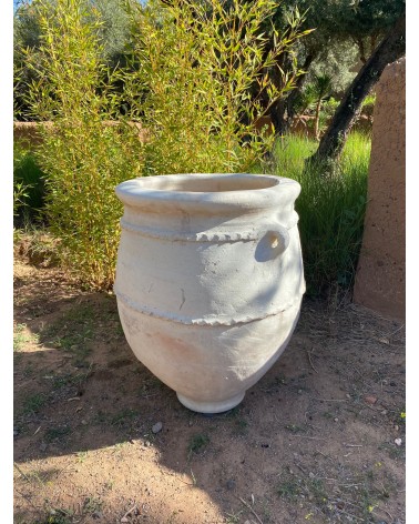Jarre marocaine en terre cuite. - Rose des Sables Jarre poterie , terre  blanchie a la chaux Marrakech Jarre poterie ,terre blanchie a la chaux de