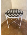 Table basse zellige black & white pietement fer forgé| Marrakech deco