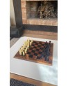 Jeu d'echecs echiquier en bois artisanal maroc |Marrakech deco