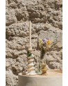 Bougeoir tamegroute ceramique blanc torsade petit modele| Marrakech deco