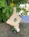 Bougeoir croix tamegroute naturel poterie blanche| MarrakechDeco