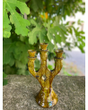 Bougeoir vintage en poterie de tamegroute 3 mâts | MarrakechDeco