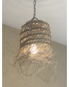 Petite suspension en doum ajourée à franges | Marrakech Deco
