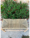 Banc traditionnel bois et doum, artisanat Maroc | Marrakech deco