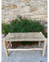 Banc traditionnel bois et doum, artisanat Maroc | Marrakech deco