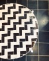 Table basse zellige black & white pietement fer forgé| Marrakech deco