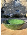 Bol en poterie tamegroute émail miel ou vert 20cm | Marrakechdeco