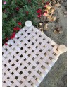 Banc marocain en bois et cuir. Fabrication artisanale | Marrakech deco