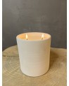 Bougie blanche 2 mèches en poterie brut naturelle et parfumée | MarrakechDeco
