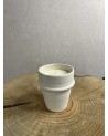 Petite bougie poterie brut blanche modèle wax| MarrakechDeco