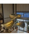 Suspension luminaire métal en feuille doré | MarrakechDeco
