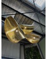 Suspension luminaire métal en feuille doré | MarrakechDeco