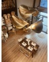 Suspension luminaire métal en feuille doré | MarrakechDeco