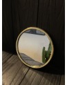 Miroir en laiton fin rond fabrication artisanale maroc| MarrakechDeco