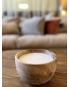 Bougie Nour en bois de noyer massif et cire végétale parfum figue fraiche ou thé vert| MarrakechDeco