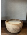 Bougie Nour en bois de noyer massif et cire végétale parfum figue fraiche ou thé vert| MarrakechDeco