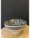 Saladier en céramique à rayures noir et blanc|Marrakech deco