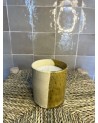 Bougie en poterie tamegroute bicolore en cire végétale|MarrakechDeco