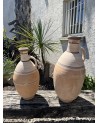 Vase potiche en terre cuite à motifs et poignée |Marrakech Deco