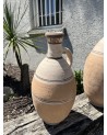 Vase potiche en terre cuite à motifs et poignée |Marrakech Deco