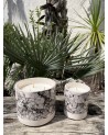 Bougie émaillée à motifs marbré fabriquée artisanalement | Marrakech Deco