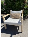 Fauteuil en bois d'eucalyptus avec accoudoirs|MarrakechDeco