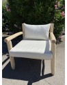 Fauteuil en bois d'eucalyptus avec accoudoirs|MarrakechDeco