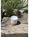 Bougie en terre cuite et blanche fabriquée artisanalement | Marrakech Deco