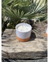 Bougie en terre cuite et blanche fabriquée artisanalement | Marrakech Deco