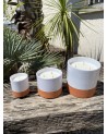 Bougie en terre cuite et blanche fabriquée artisanalement | Marrakech Deco