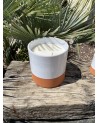 Bougie en terre cuite et blanche fabriquée artisanalement | Marrakech Deco