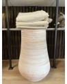 Jarre en terre cuite striée blanchie fabrication artisanale |MarrakechDeco