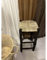Tabouret de bar en bois  peint en noir et doum. Artisanat Maroc | Marrakech deco