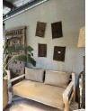 Banquette en bois d'eucalyptus avec dossier |MarrakechDeco