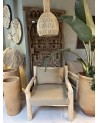 Fauteuil en bois d'eucalyptus avec accoudoirs|MarrakechDeco